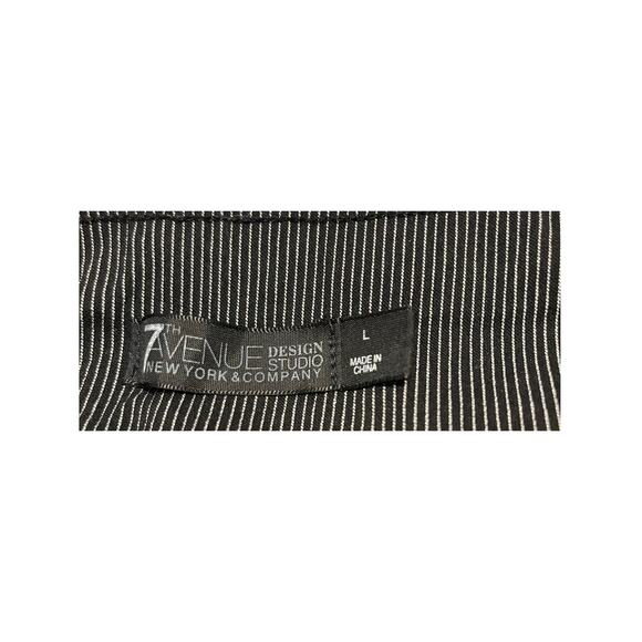 7TH AVENUE DESIGN STUDIO SKINNY LEG PULL-ON PANTS, WOMENS-L-GREY/WHITE PINSTRIPE - Picture 12 of 12